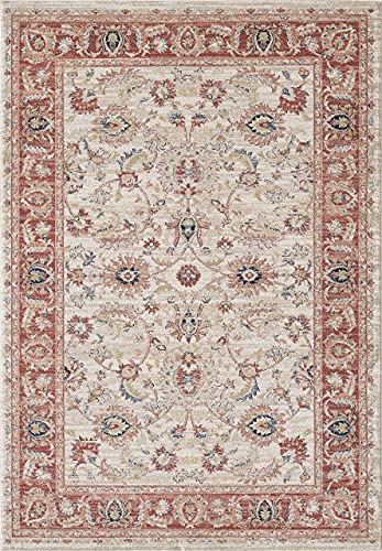 Tapete decorativo Abani Beige y Rojo 4'x6' miniatura 2