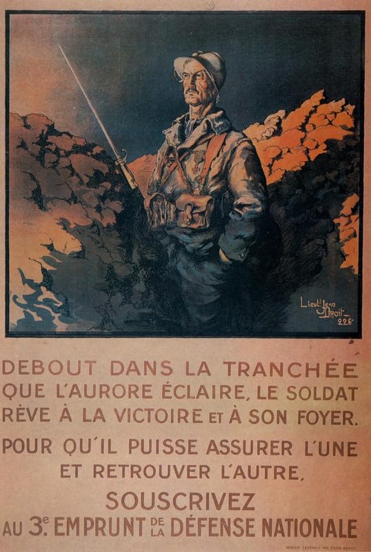 1917 Jean Droit Souscrivez au 3e emprunt de la D fense nationale Post Poster A5 - Wall Art Home Decor Movie Poster Canvas Film Cinema Retro Vintage Cult Classic Nostargic Saga Modern reprint we print