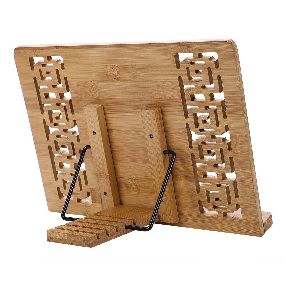 Pupitre De Lecture En Bois De Bambou Réglable 5 Positions - Support Livre & Tablette