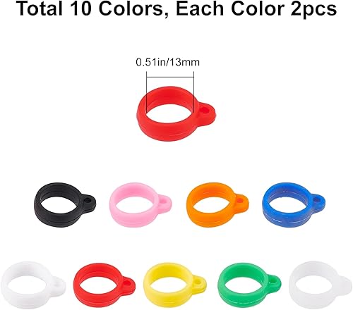 Miniatura 8 de GORGECRAFT Anillos de goma de silicona antipérdida, soporte de banda multiusos, fundas ajustables, collar de repuesto, kit de transporte para