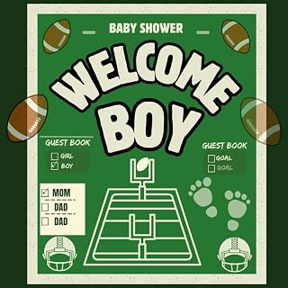 Welcome Boy baby shower Guest Book: American Football-Themed Keepsake for Welcoming Baby Boy with Guest Predictions, Advice, Wishes, Gift Log, Addresses & Photos
