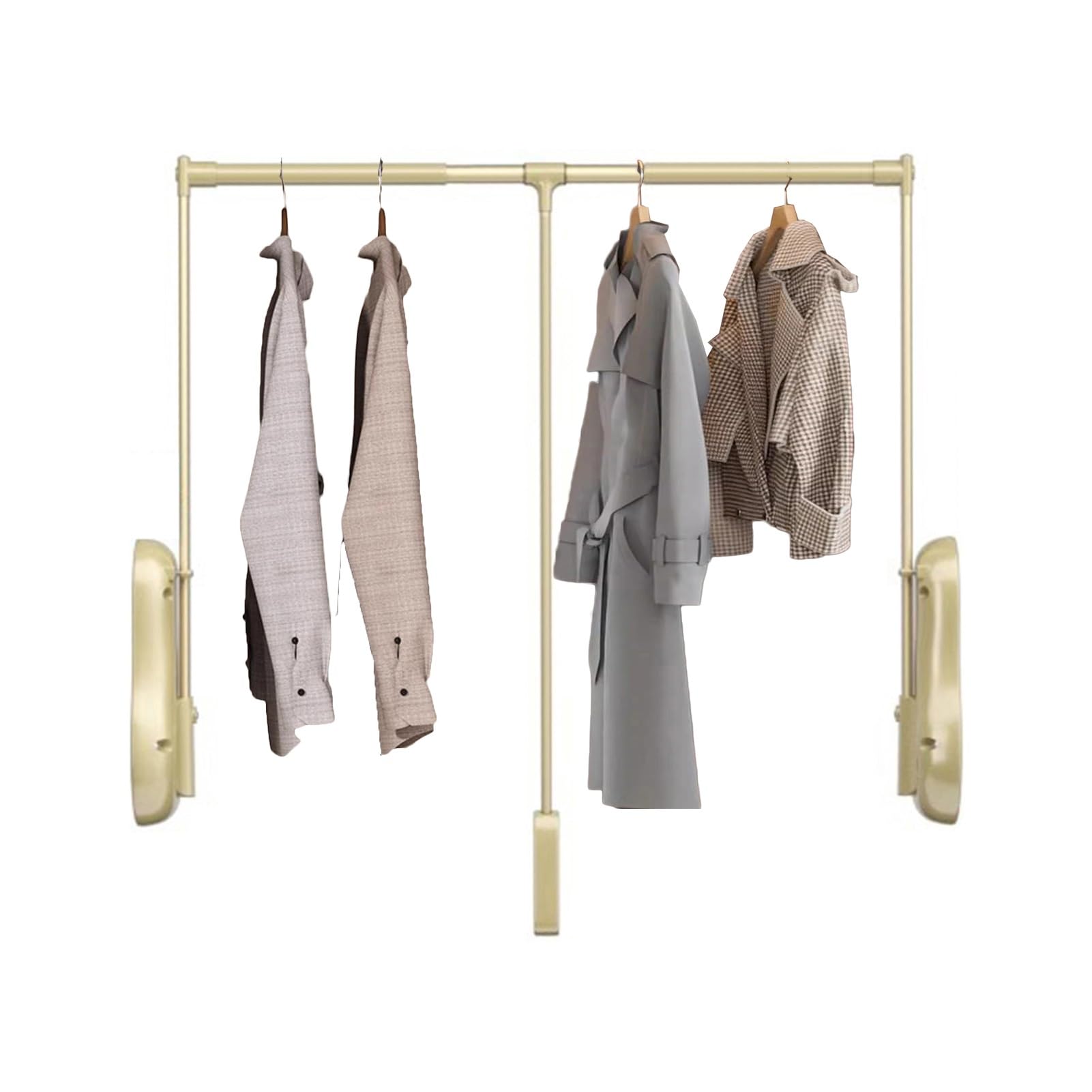 GTHTUHFD Heavy Duty Pull Down Clothes Rail 44Lbs Capacity Adjustable Double Buffering For Tall Wardrobe Black Fits 850 1150Mm Cloakroom Storage Solutions Color 1-W-850-1150mm