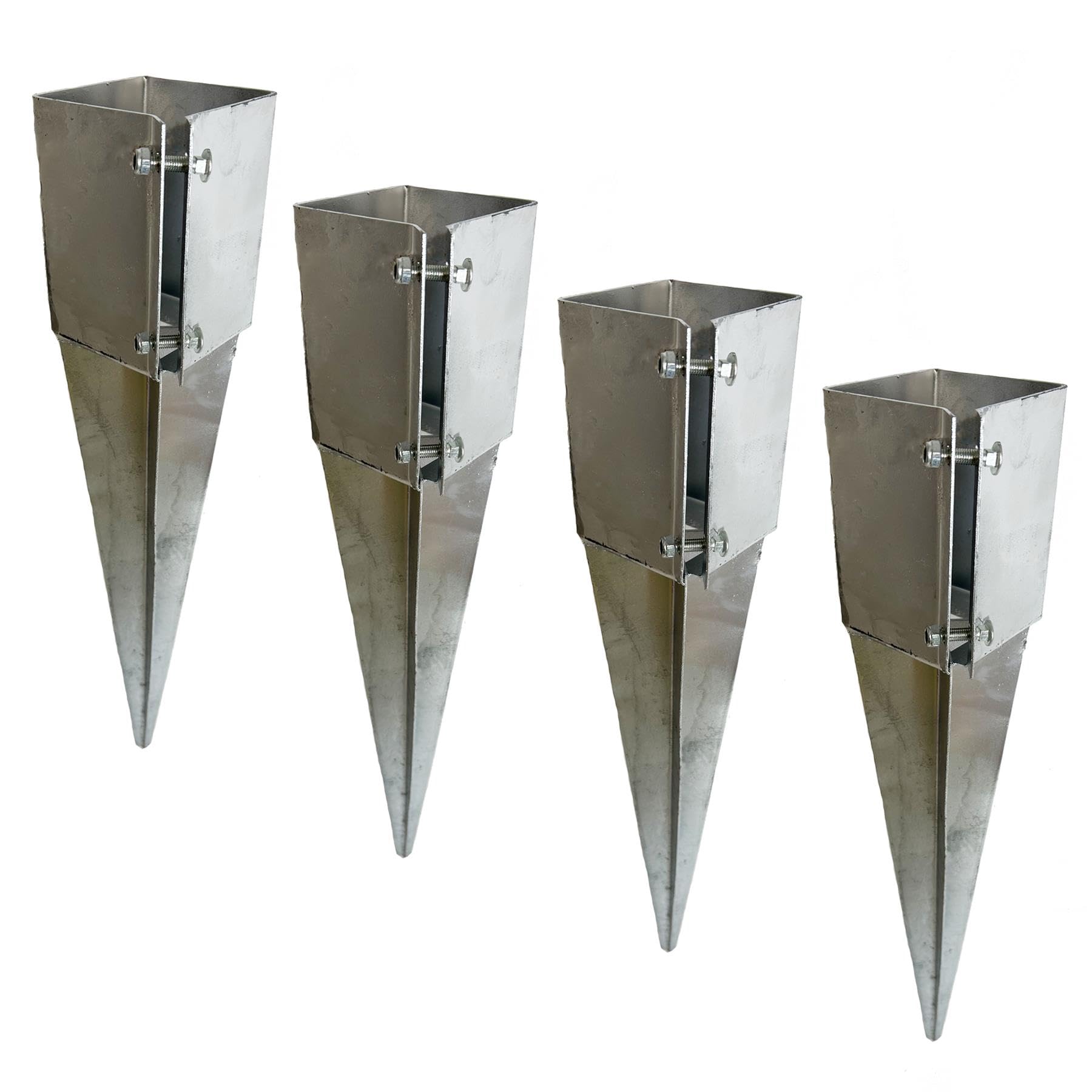 Fence Post Holder Support Drive in Spike Galvanised 100 x 100 x 750mm 4PK