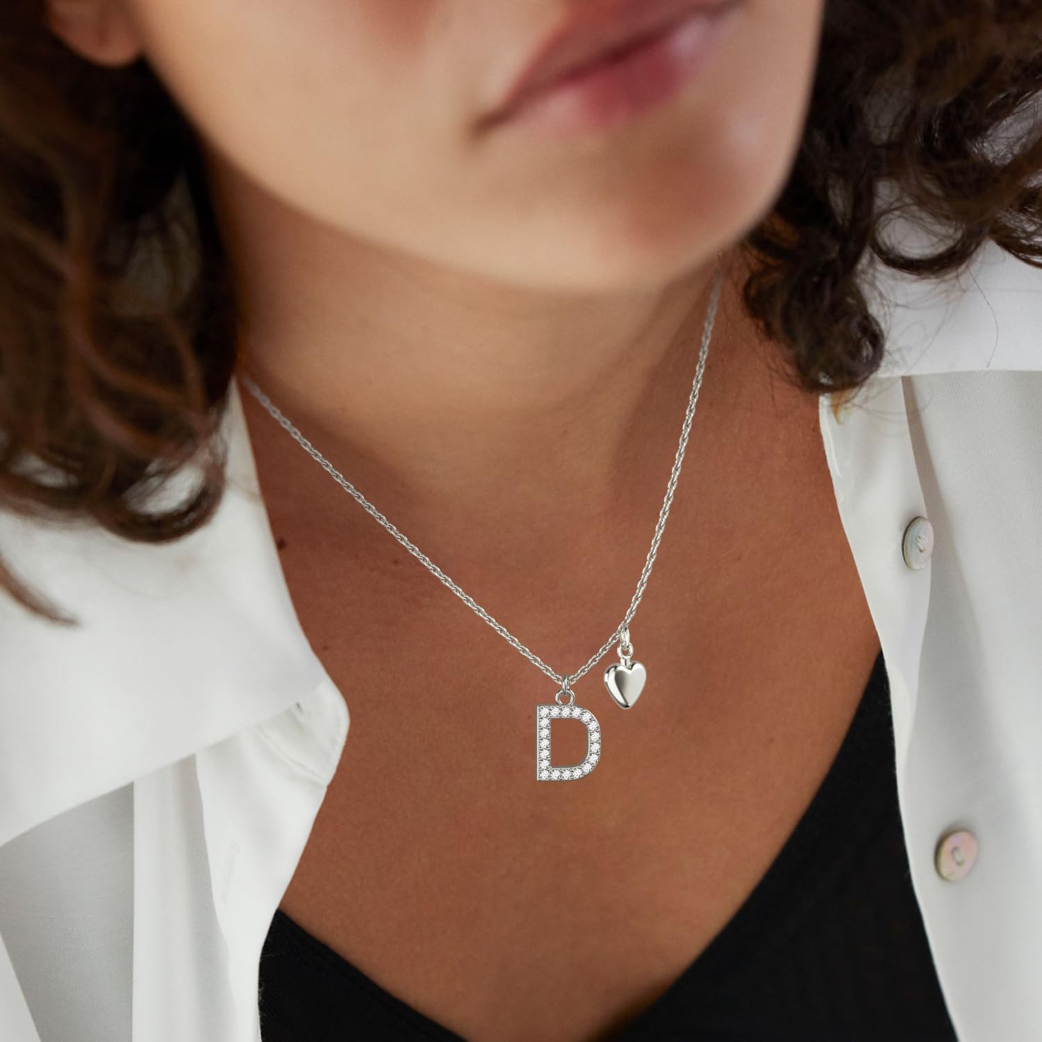 UHIBROS Bubble Letter Necklace, Gold Balloon Initial Necklaces for Women, Cubic Zirconia Dainty Charm Alphabet Pendant, 18K Gold Plated Custom Name Choker, Trendy Puffy Personalized Jewelry - Image 2