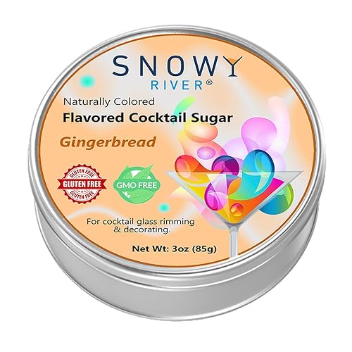 Miniatura 2 de Snowy River Azúcar de cóctel con sabor a pan de jengibre navideño añade glamour y sabor sensacional a tus cócteles, margaritas, bebidas y otras
