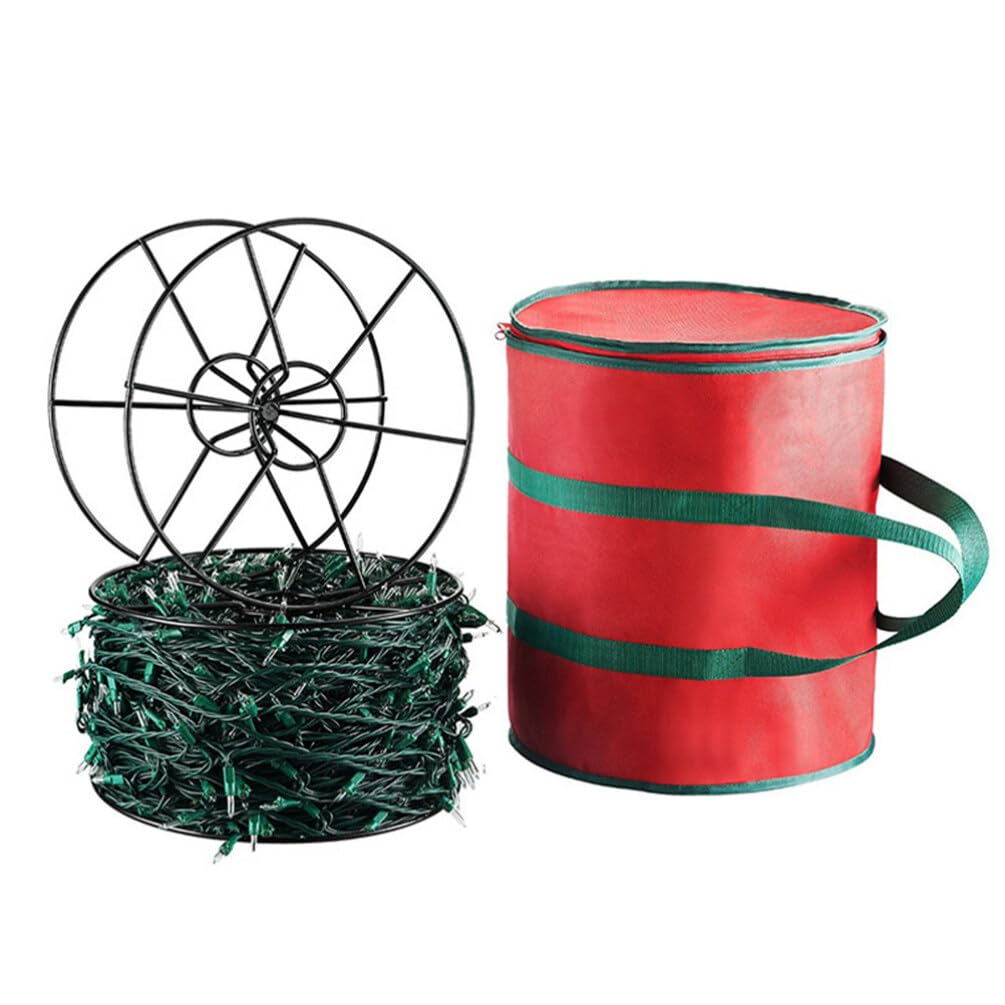 Christmas Light Storage Bag - 35x30cm Red Oxford Cloth Organizer With Handle For Bulbs & Cords 9 thumbnail image