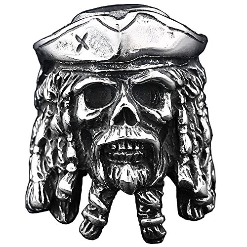 Image of Death Skull Ring for Men Stainless Steel Jewelry Biker Rings Scary Death Ring Skull for Gifts