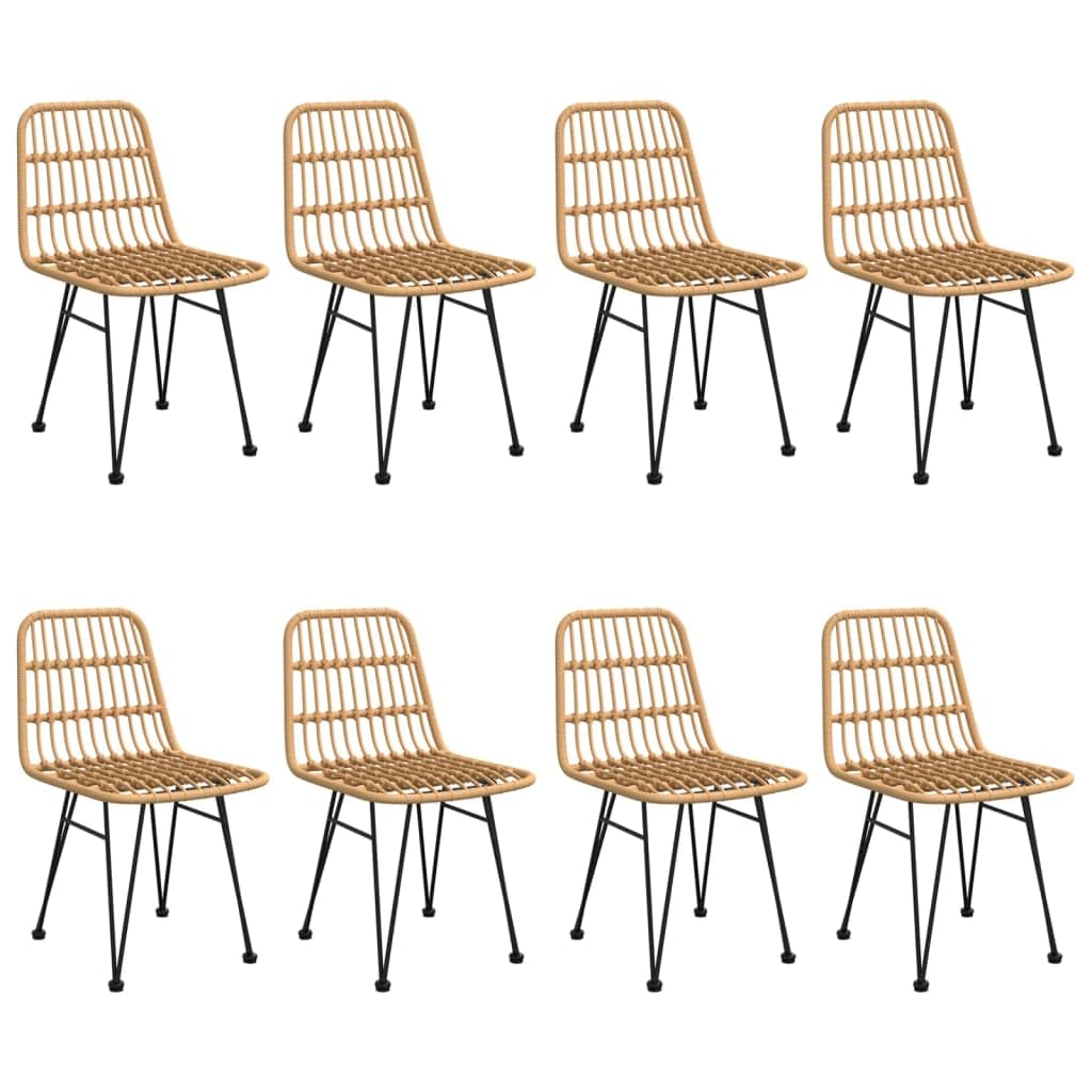 Juego de muebles de jardín de 9 piezas de ratán sintético con estructura de acero y ratán sintético para exteriores