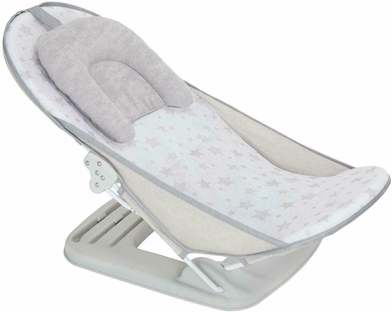 LADIDABaby Bathtub Baby Foldable Adjustable Travel Bath Seat Support Net  Bath Net Non-Slip Bath Net Shelf Seat Safety Bath Seat Support with Headrest