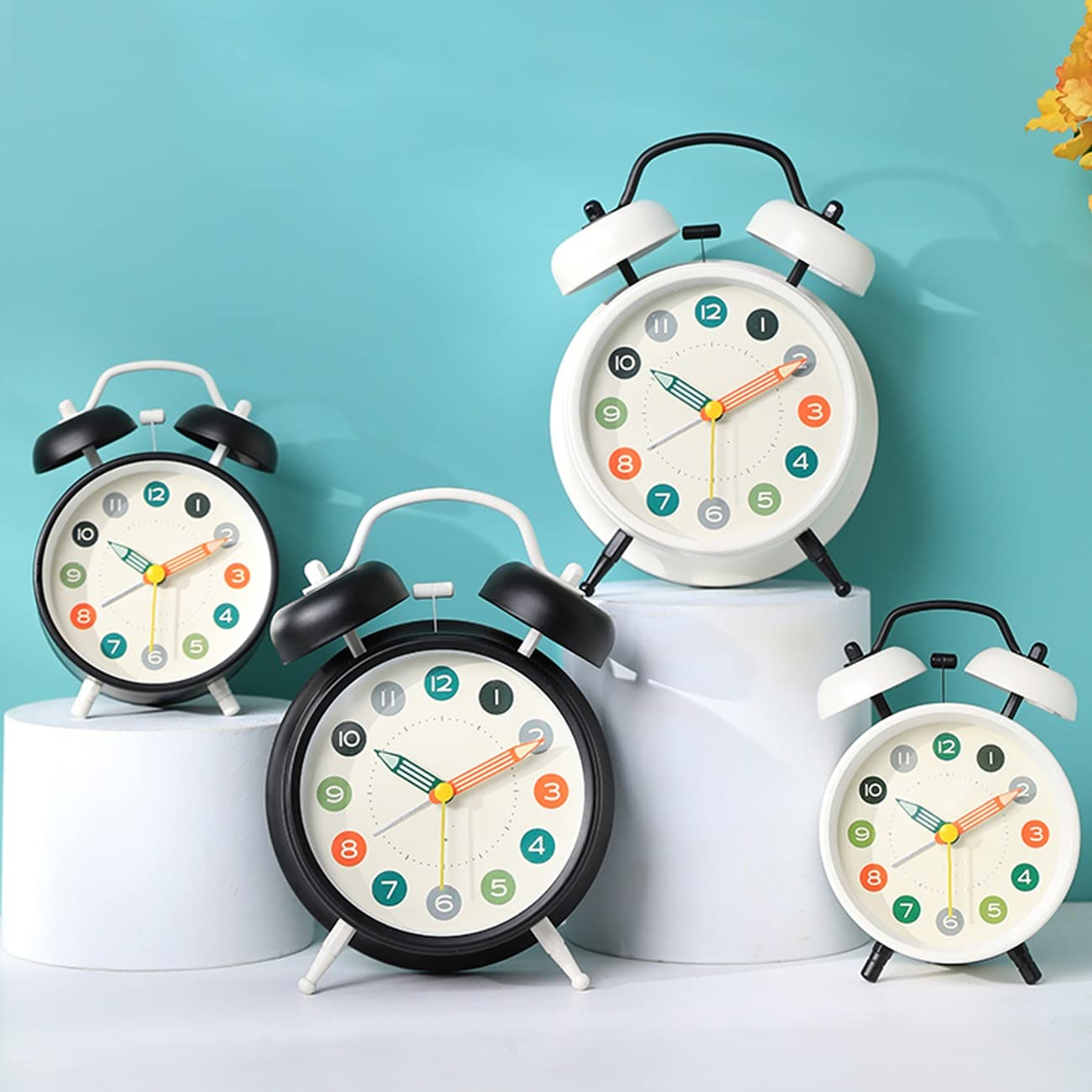 Despertador, Reloj de Noche con diseño Dibujos Animados(Black,3in)