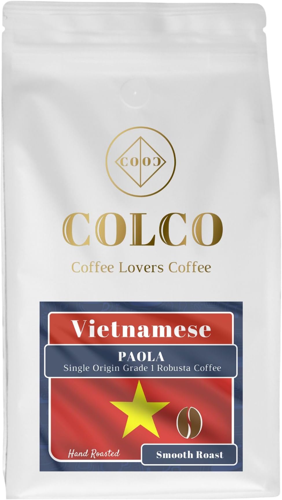 VIETNAMESE Single Origin Coffee, G1 Robusta Smooth Roast, Hand Roasted, Gound Espresso (500g Resealable Bag)