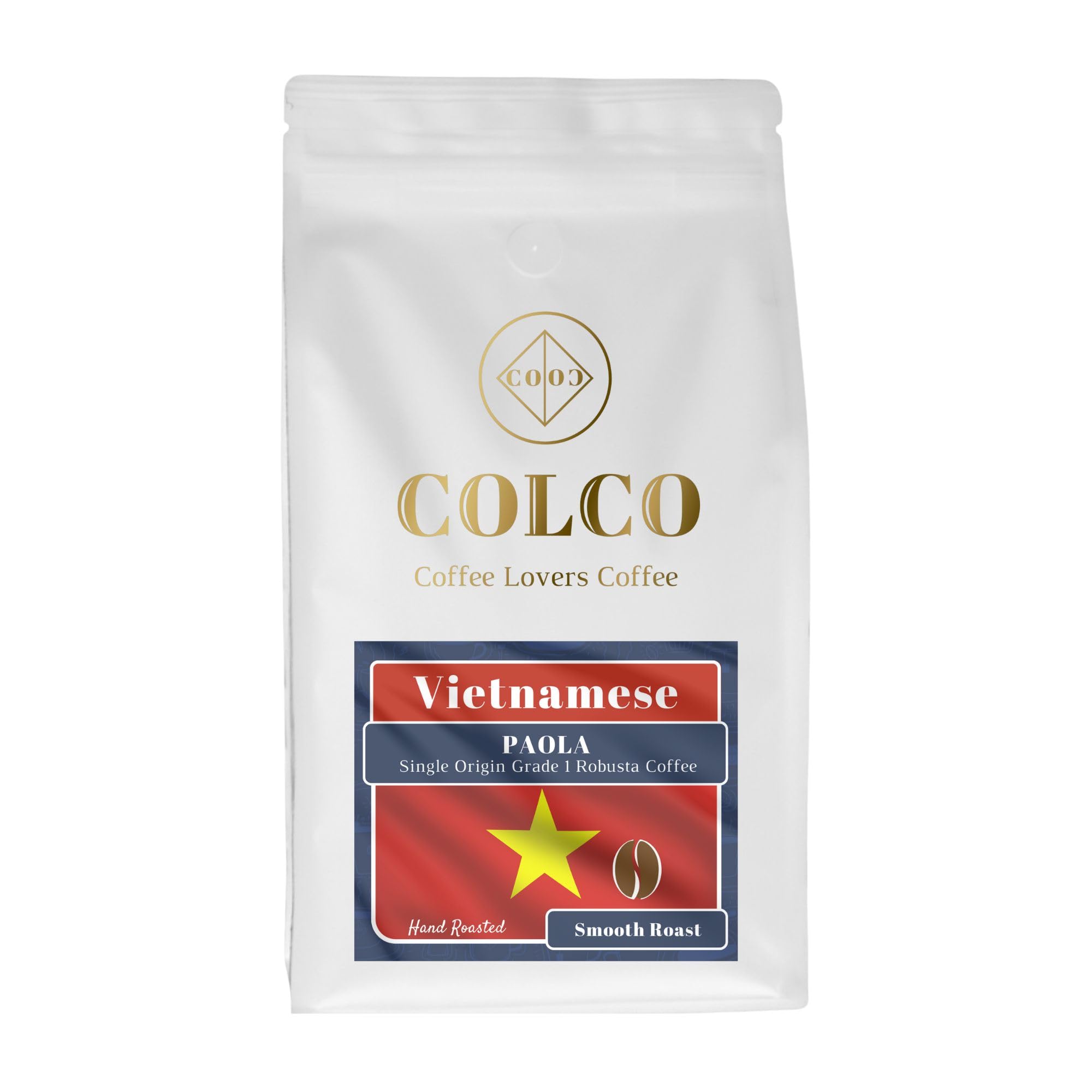 VIETNAMESE Single Origin Coffee, G1 Robusta Smooth Roast, Hand Roasted, Gound Espresso (500g Resealable Bag)