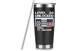 30th Birthday Gifts for Men: Level 30 Unlocked Wine Tumbler