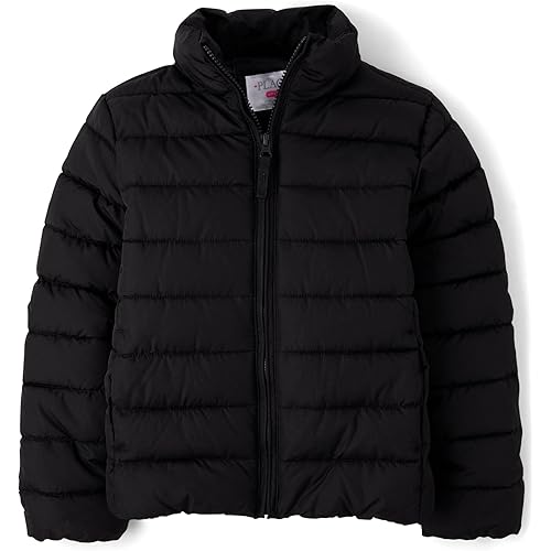 The Children's Place Girls' Medium Weight Wind-Resistant, Water-Resistant Puffer Jacket
