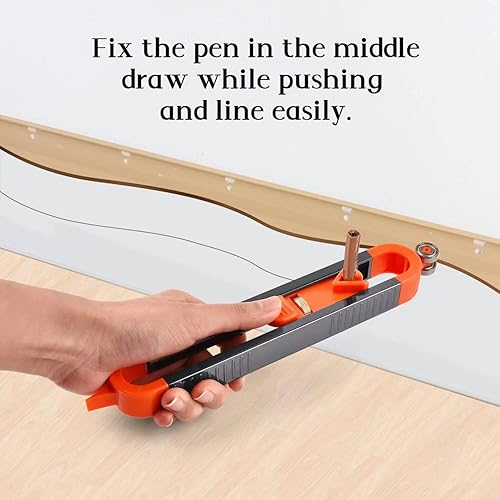 Miniatura 2 de Miecaoy Medidor de contorno preciso para carpintería, con bloqueo para lápiz, regla de escritura de perfil, herramientas de medición mejoradas,