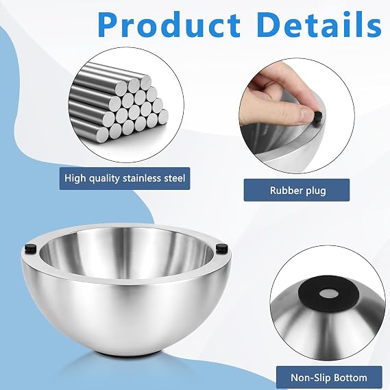 2 Pack 470ml Dip Chiller Bowls, Stainless Steel, Food Hot or Cold