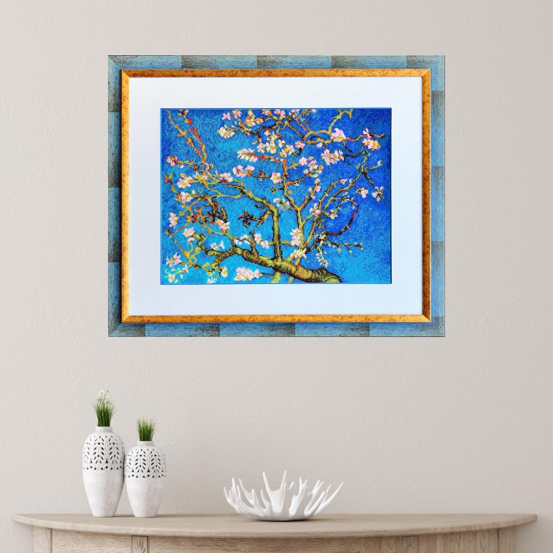 RIOLIS Counted Cross Stitch Kit 40x30 - Almond Blossom Painting (14 Count)'
