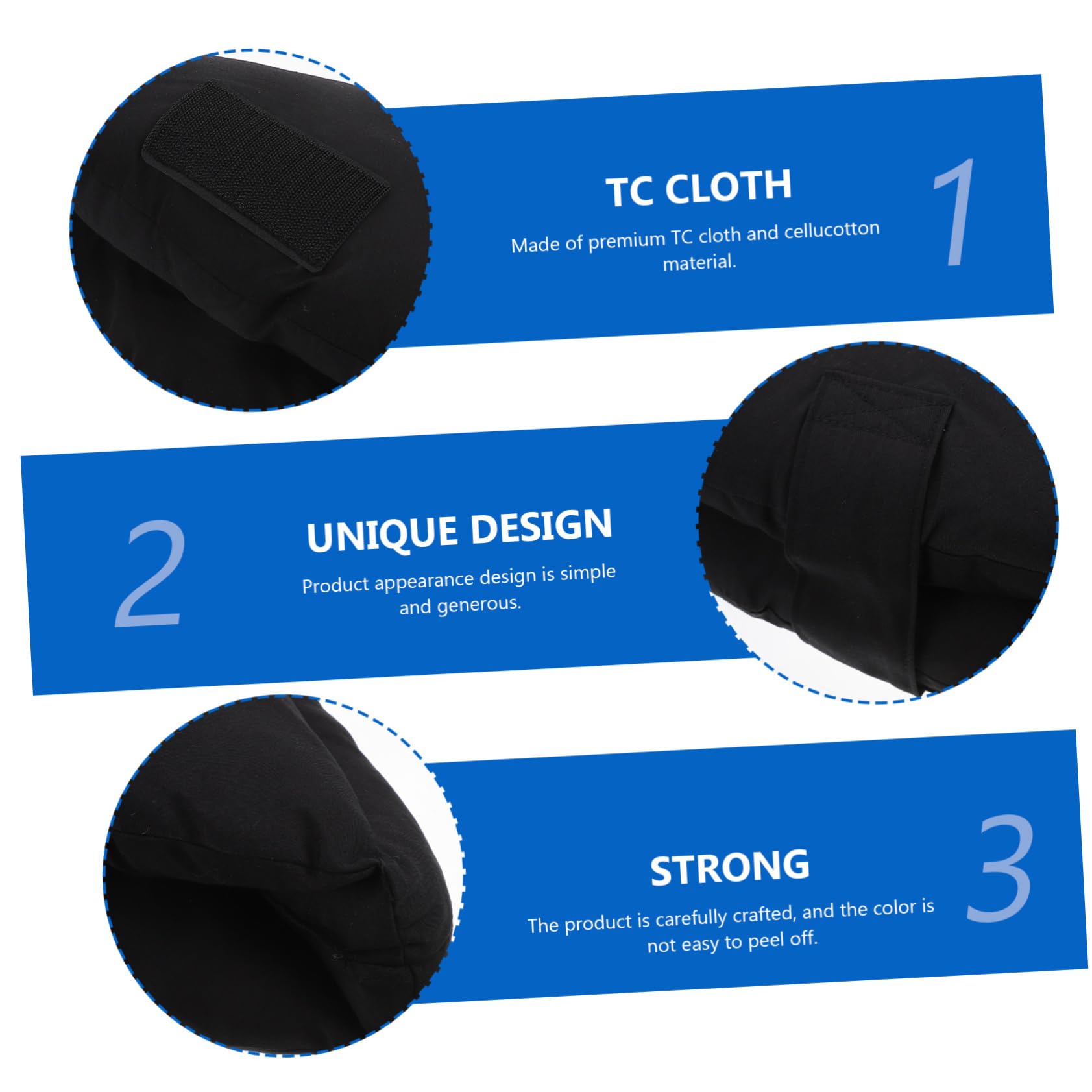 Protectores de Talón Elásticos Negros, Cojines Transpirables para Aliviar Presión, Material Textil y Cellucotton, Accesorios Cómodos para Uso Hospitalario y Doméstico