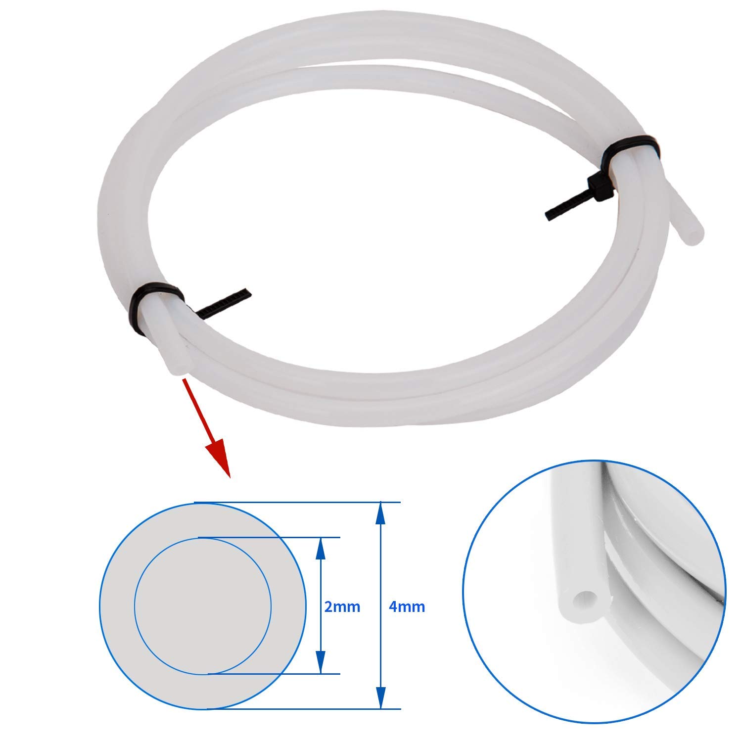 RUNCCI-YUN Tubo teflon PTFE 4 pezzi PTFE (4 metri) 6 pezzi Raccordo rapido in PC4-M6 6 pezzi Connettore pneumatico PC4-M10 dritto Push to Connect per filamento stampante 1.75mm 3D