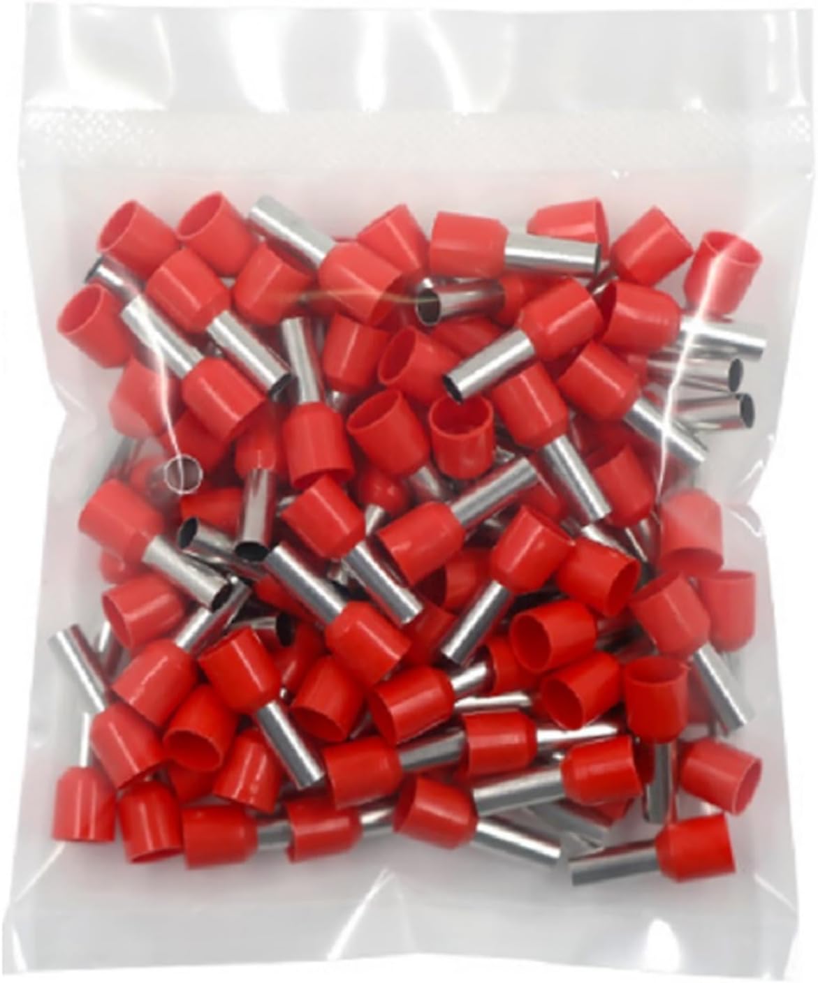 100PCS E0508 E7508 E1008 E1508 E2508 Insulated Cold Pressed Tubular Crimp Terminals Ferrules Electrical Wire Connectors (Color : E10-12 - 100PCS, Size : 1)