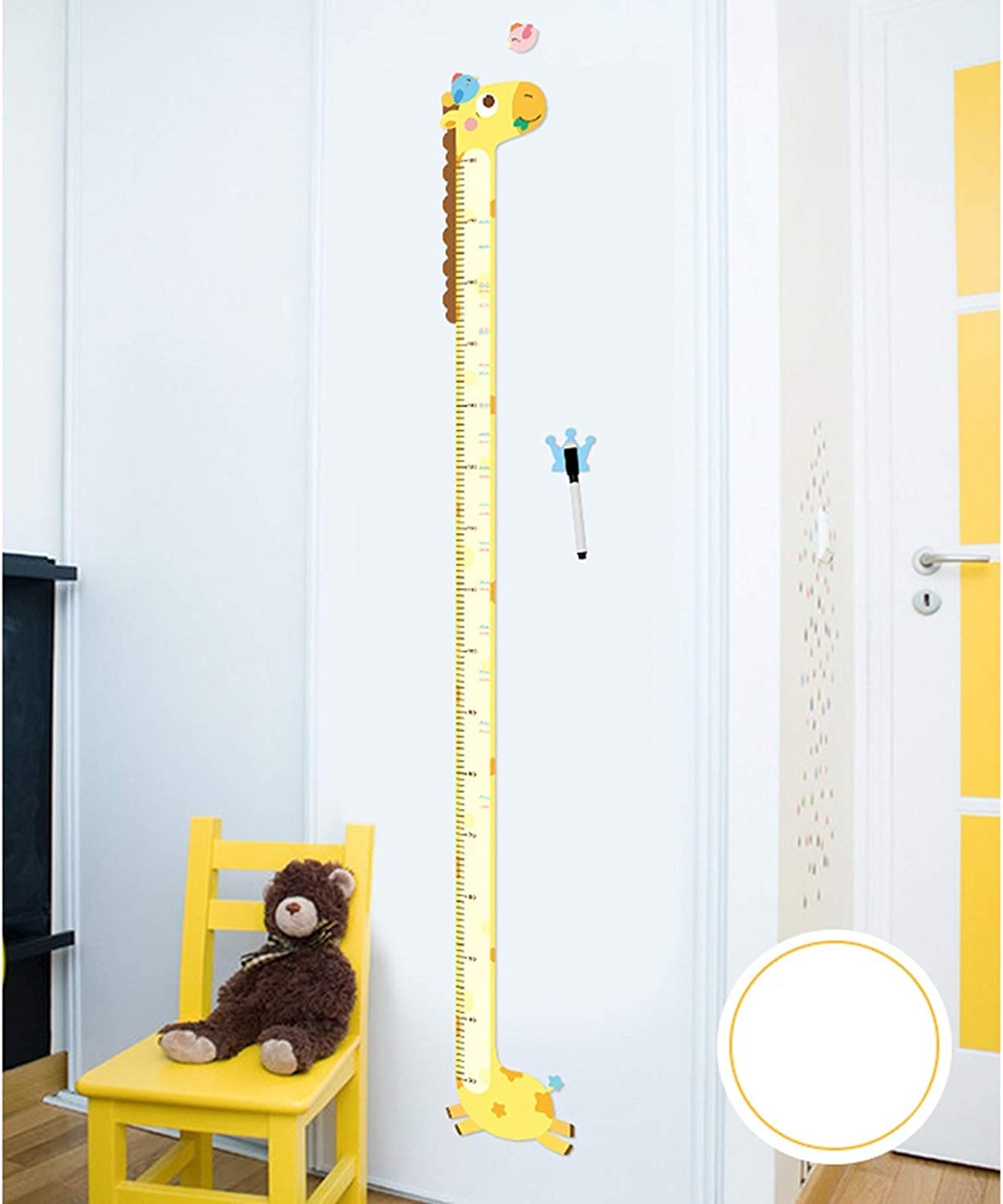 Toise Murale Décorative Pour Enfant - 59 X 7,9 Pouces - En Toile Et Bois - Suivez La Croissance De Bébé