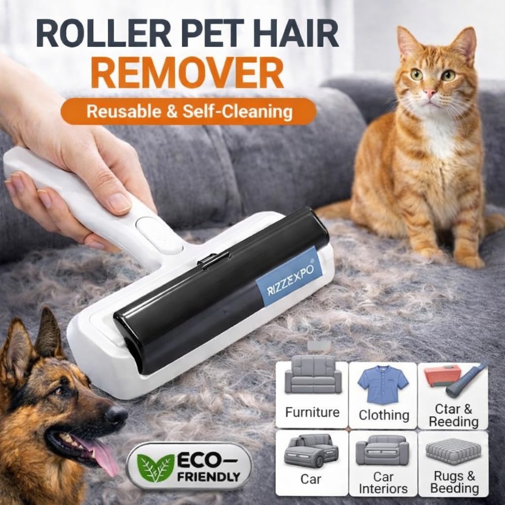 Herramienta para quitar pelo de mascotas, rodillo de pelusas para pelo de gatos y perros, ideal para muebles, alfombras, ropa y ropa de cama, removedor de pelo de mascotas, removedor de pelo