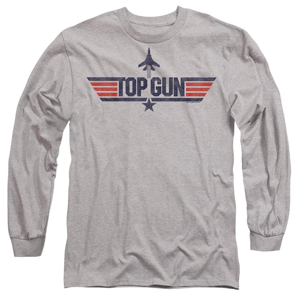 Top Gun Men's Paramount - Logo Long Sleeve T-Shirt Grey Xxl