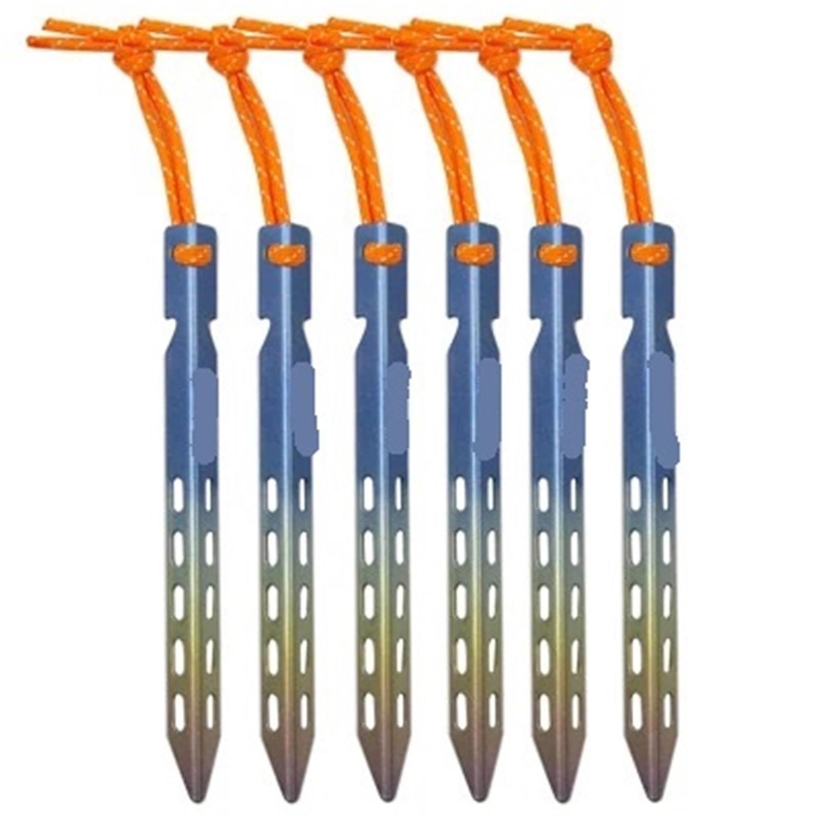 Zeltheringe, Titan Zelt Hering 6 Teile/lose Bunte V Geformt Winddicht Outdoor Camping Nagel mit Seil Geeignet for Weichen Boden(6pcs)