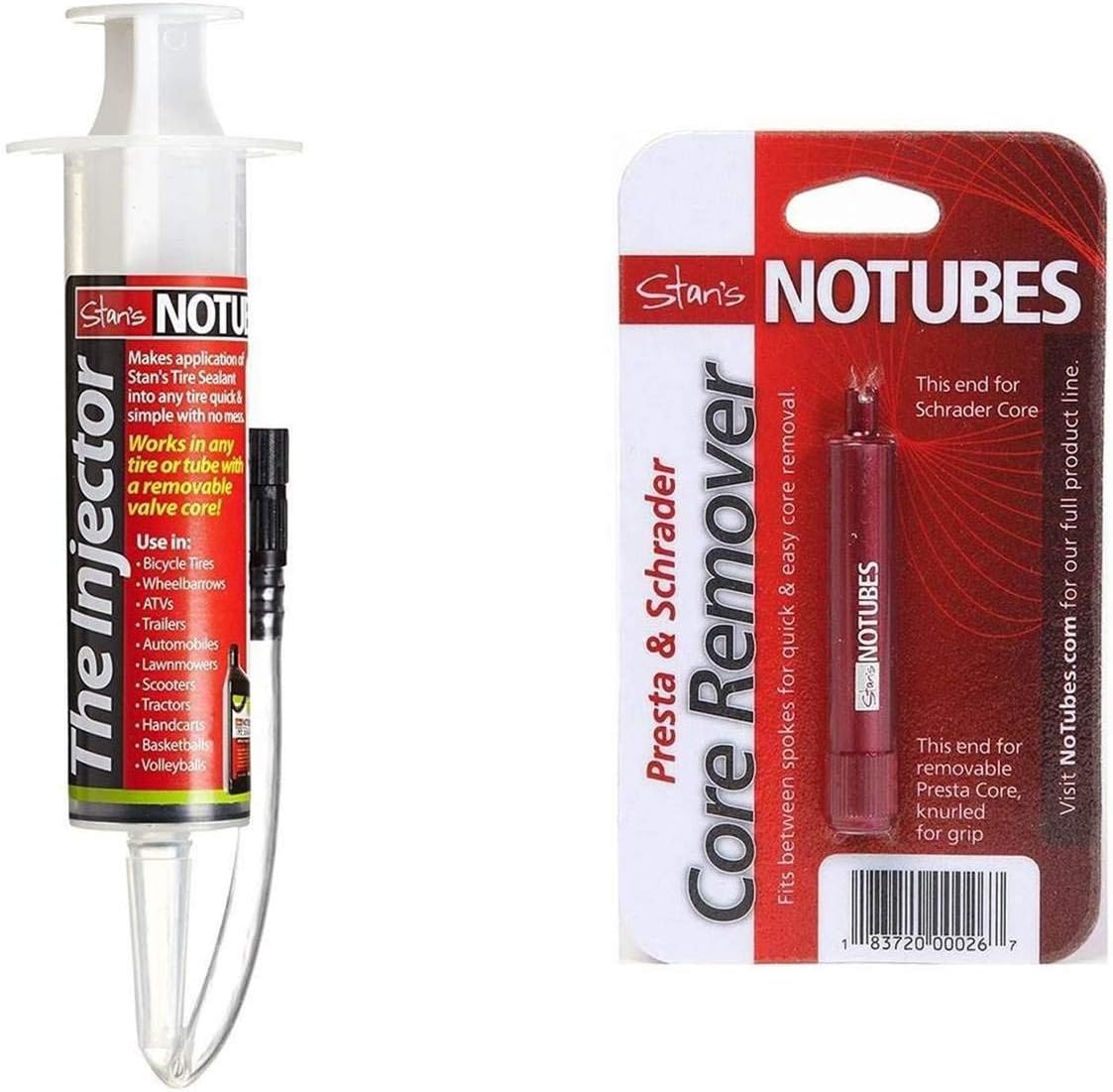 Stans NoTubes Core Remover Tool & 2Ounce Sealant Injector (Black Connector