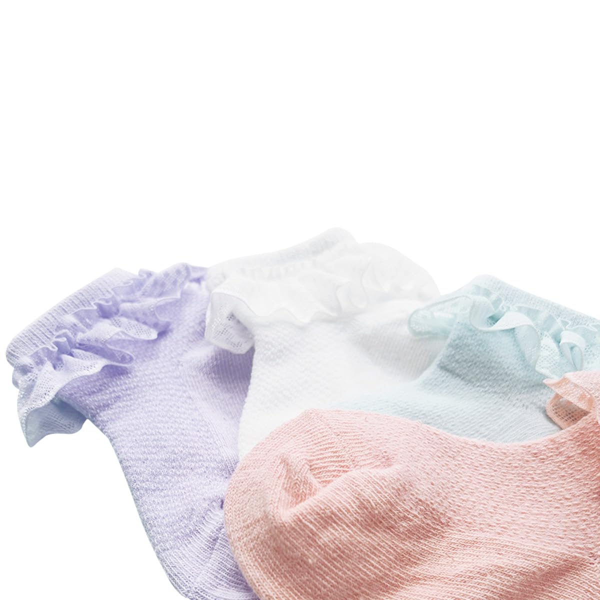 Calcetines con volantes para niñas pequeñas, calcetines de princesa para bebés y niñas, calcetines de encaje con volantes en el tobillo para 0-5 años