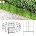 OUSHENG Small Decorative Garden Fence, 10ft (L) x 16.5in (H) Fencing, Rustproof Metal Wire Panel Border Animal Barrier for Dog, Flower Plant Edging for Yard Backyard Outdoor, Square