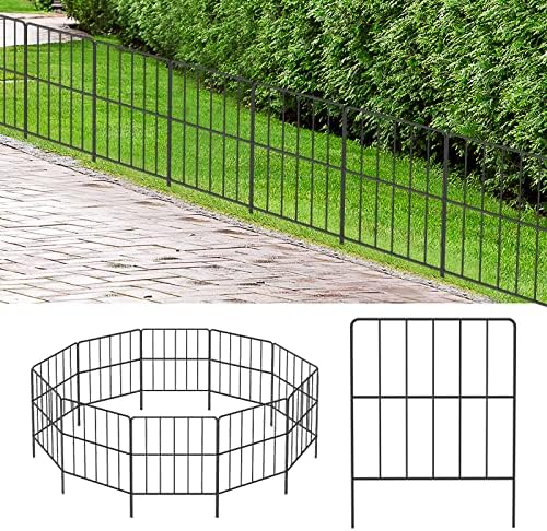 OUSHENG 47ft (L) x 16.5in (H) Small Decorative Garden Fence, Rustproof Metal Wire Fencing Border Animal Barrier, Flower Edging for Landscape Patio Yard Outdoor Decor, Square