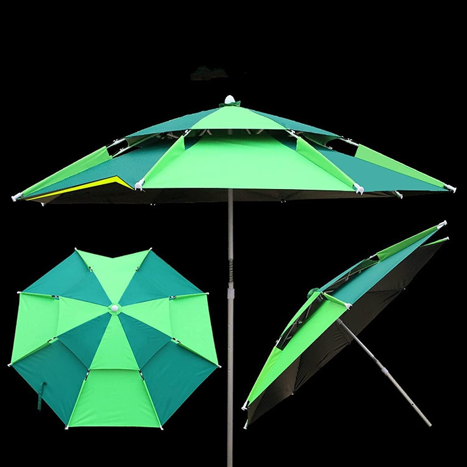 Garden Parasol Umbrella Patio Umbrella Outdoor Beach Camping Fishing Umbrella Fold Protection Anti UV Sunshade Waterproof 210529(Color:1.8m Single Layer) (1.8m Single Layer Size)