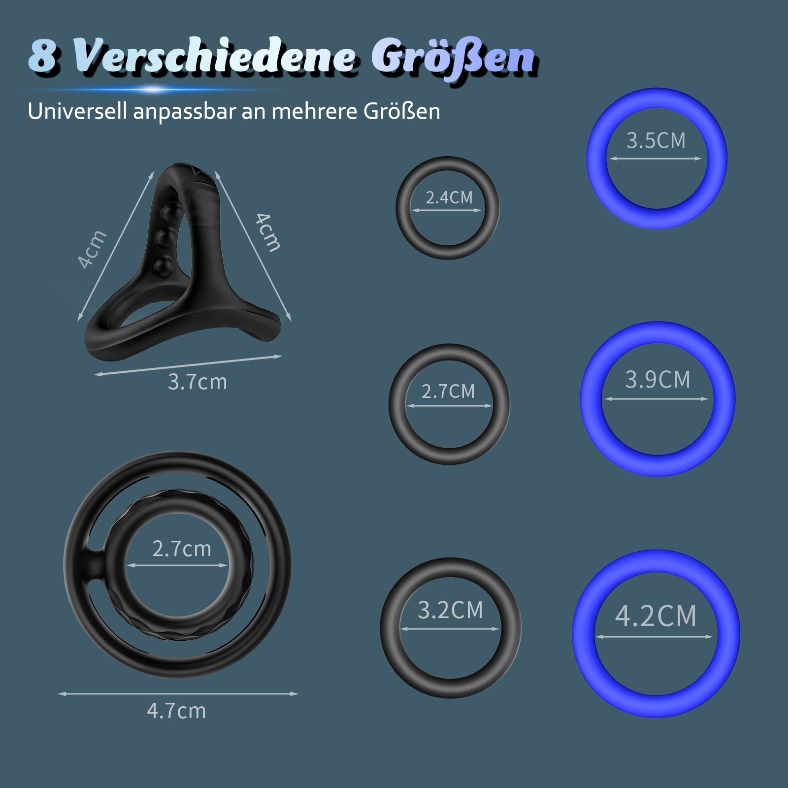 Ring Set - 4 Cock Ring Pennis Ring Stretchy Silicone Sex Toy For