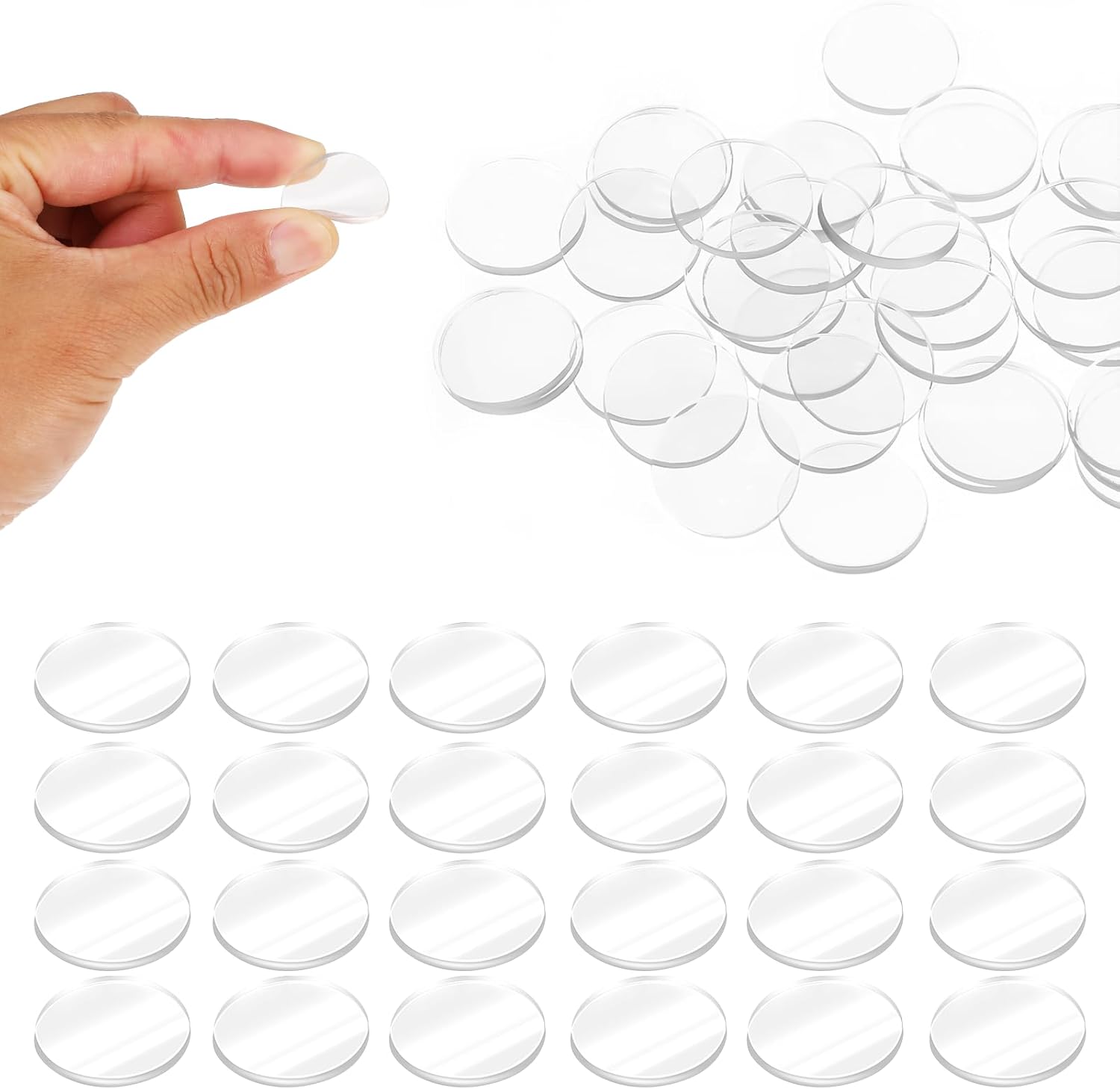 Giantree 50Pcs Clear Glass Table Top Bumper, NonAdhesive