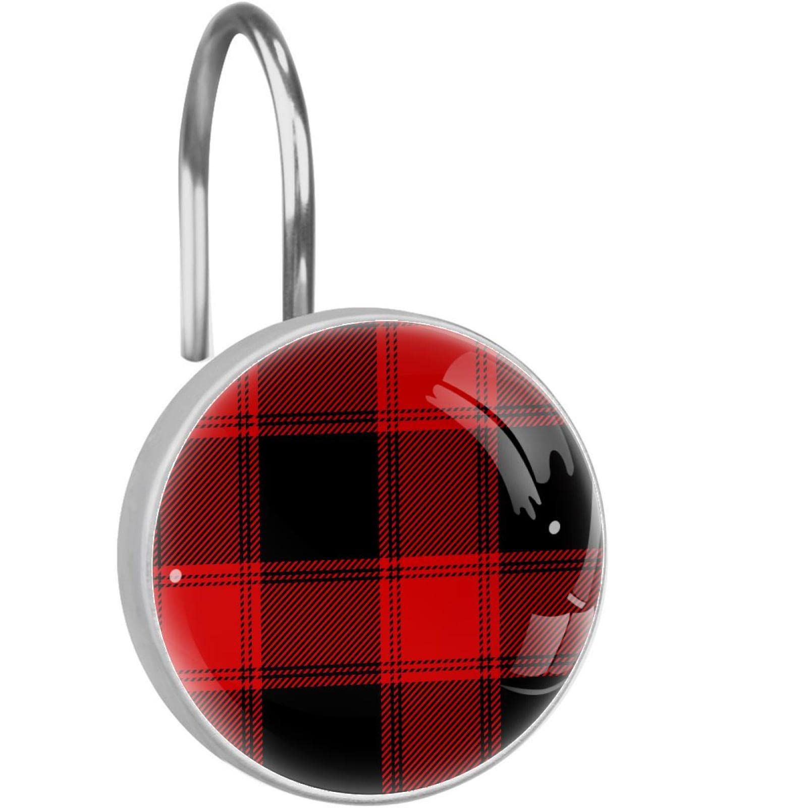 Crochets pour rideau de douche pour une salle de bain moderne noir et rouge