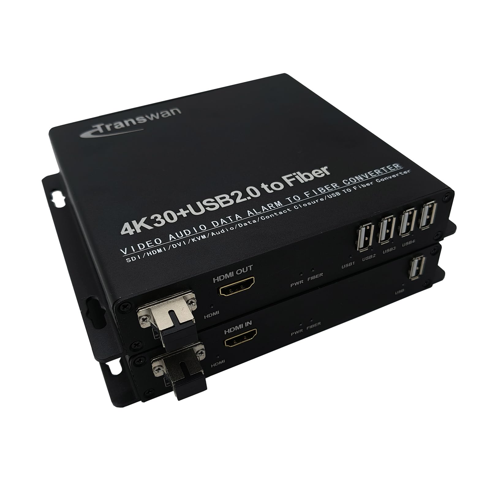 4K HDMI Over 1 Fiber Extender with 4 Ports USB 2 0 Hub 4K HDMI 4K 30Hz to