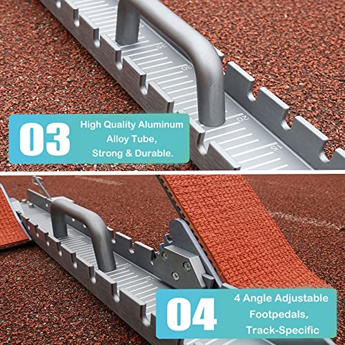 Supvision 35in High-Level Starting Blocks Aircraft Grade Aluminum Running Track Blocks Waterproof and Rustproof 4 Angle Adjustable Pedals for Track and Field Competition by Supvision - Image 6
