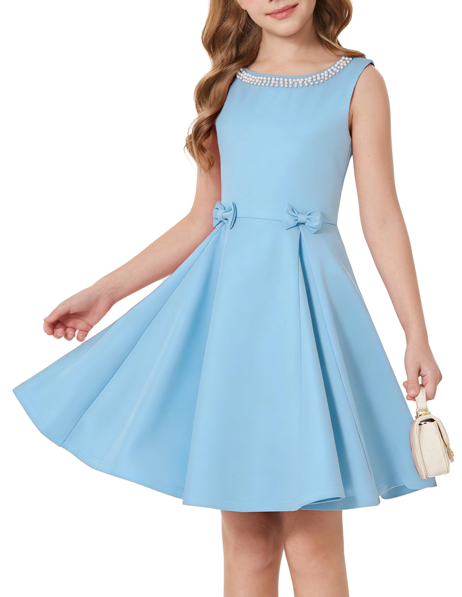 GRACE KARIN Vestido de princesa para niñas, sin mangas, cuello redondo, acampanado, para fiesta de cumpleaños, boda, para niños