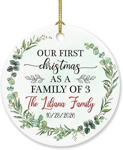 Miniatura 12 de Adorno de Navidad personalizado para la primera familia de renos, nuestra primera Navidad como familia de cuatro adornos, familia de 4 adornos