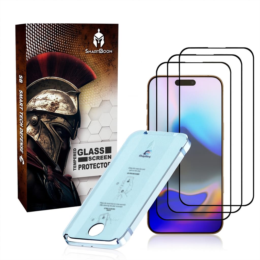 3 Piezas,Protector Pantalla para iPhone 16 Pro Max (6,9”),Cristal Vidrio Templado 9H,Transparente HD, Compatible con Face ID [Instalacion Automatica Precisa ] Antirayaduras -Ultra Resistente