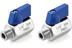1/4 NPT Ball Valve: QWORK Mini Stainless Steel Shut-Off Valve for Precise Fluid Control