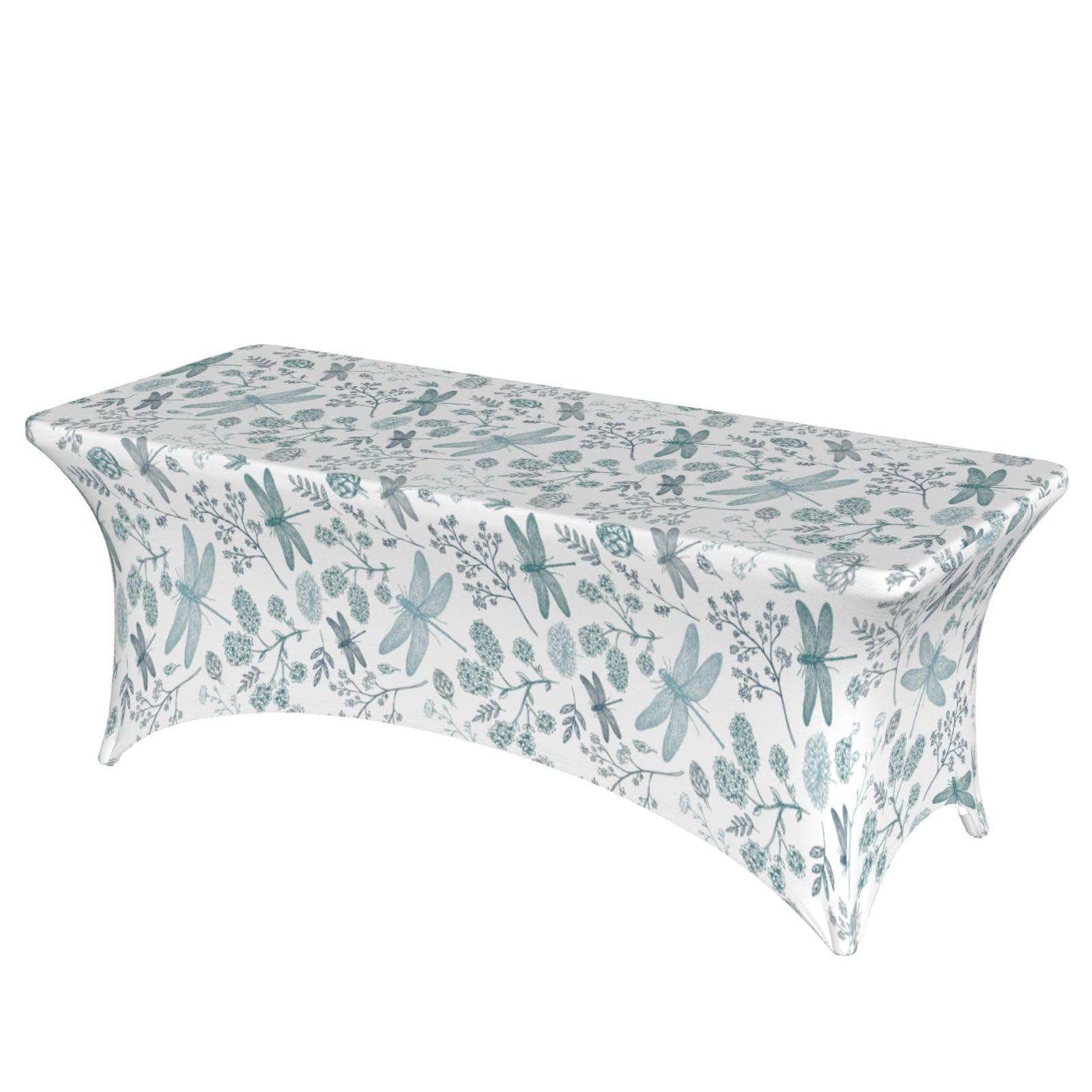 ERCgad Dragonfly Flower Print Rectangular Tablecloth Dining Banquet Party Events Home Celebration Table Cover