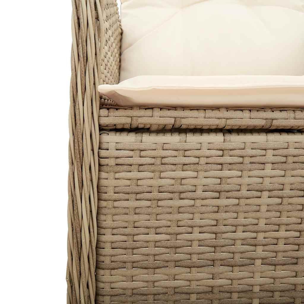 Juego de 9 piezas de jardín con cojín beige exterior E
