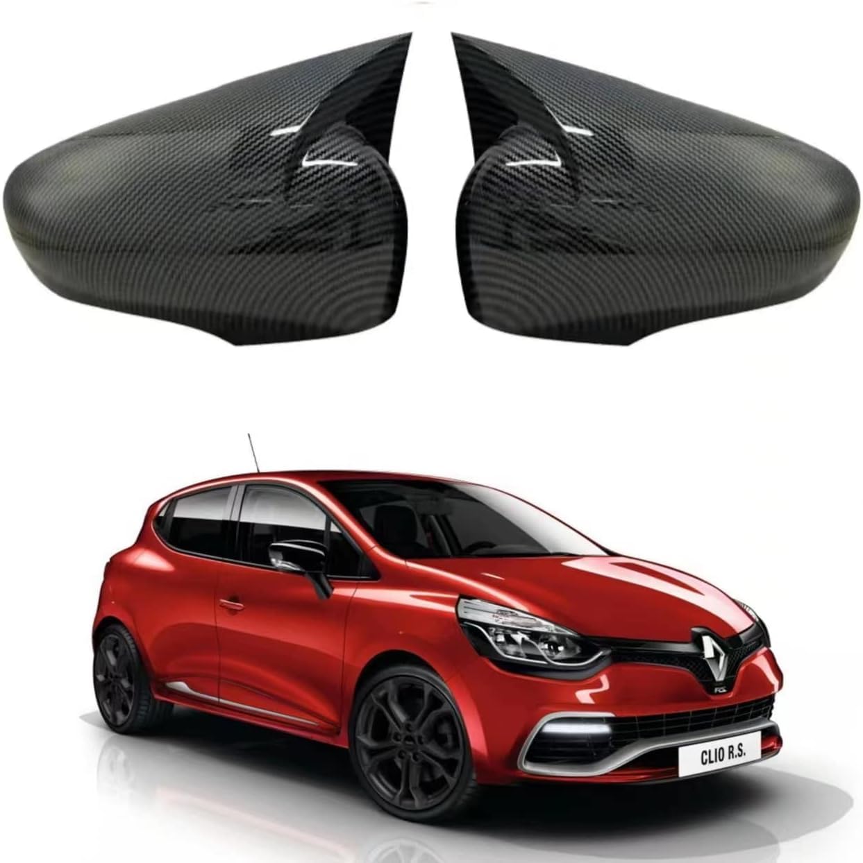 Coques Rétroviseurs Voiture 2 Pièces Pour Renault Clio 4 / Zoé / Captur 2012-2019 - ABS Anti Rayures