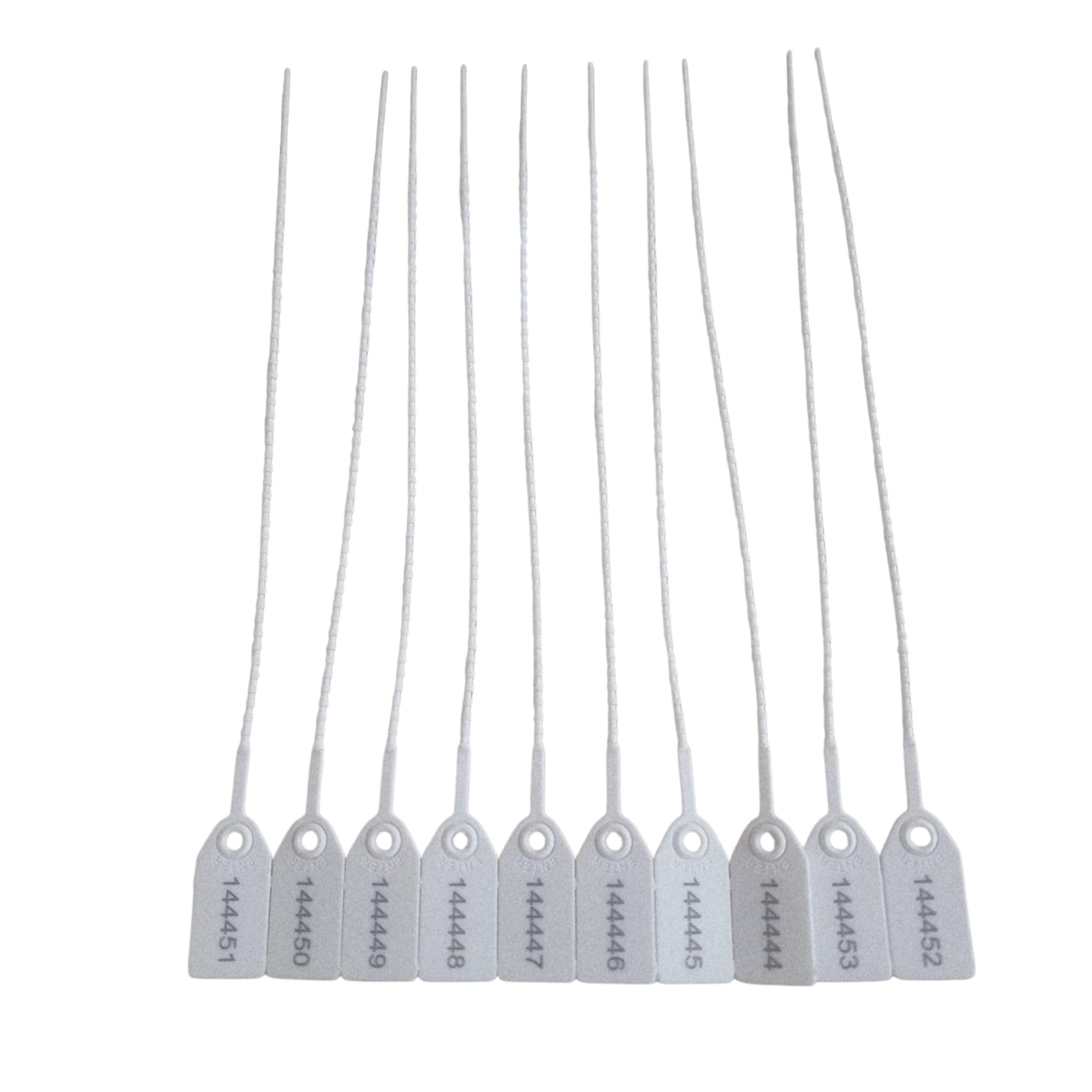 500 etichette di sicurezza numerate bianche con chiusura a strappo, sigilli anti-manomissione, lunghezza 25 cm (250 mm, 500 pezzi)