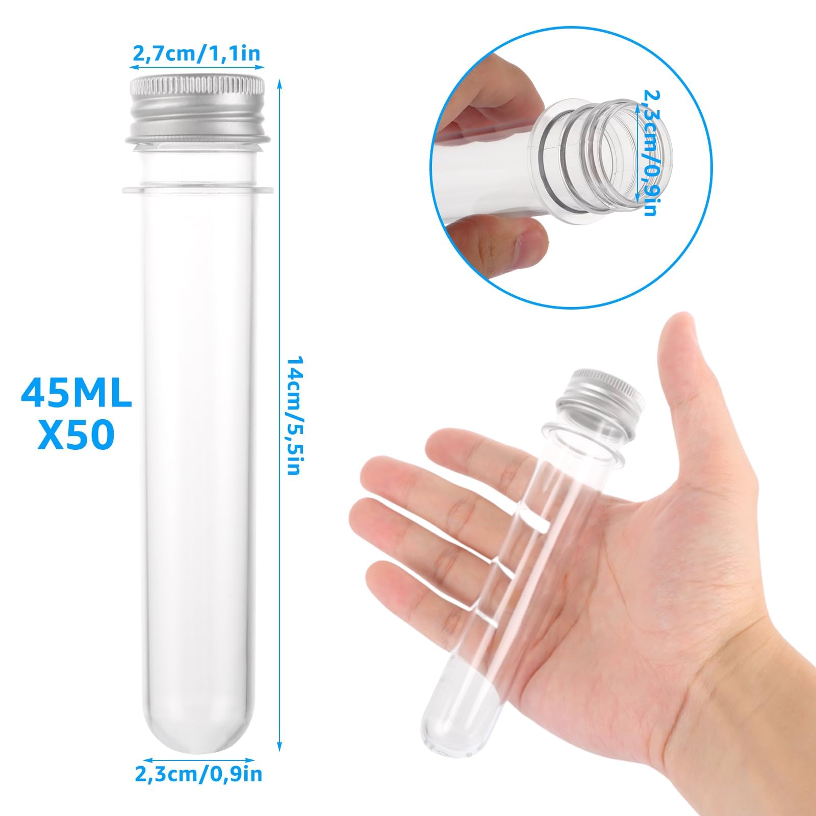 Acetiti 36 Stück 10ml kleine Reagenzgläser mit Schraubverschluss | Transparent Reagenzglas Glasflasche Glas Flachem Boden Flüssigkeitsprobe Fläschchen für Süßigkeiten Badesalz Laborröhrchen Acetiti 36 Stück 10ml kleine Reagenzgläser mit Schraubverschluss | Transparent Reagenzglas Glasflasche Glas Flachem Boden Flüssigkeitsprobe Fläschchen für Süßigkeiten Badesalz Laborröhrchen