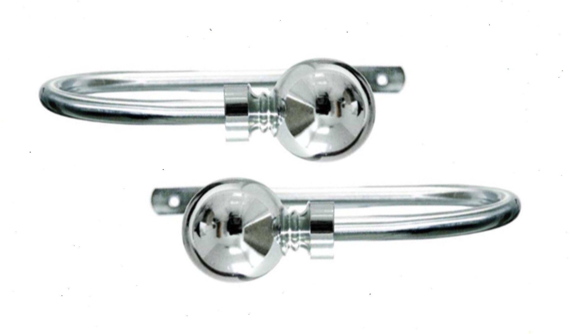 Your Home Online Set Of 2 Chrome Effect Metal Ball Curtain Pole Holdback Tieback Hold Back New