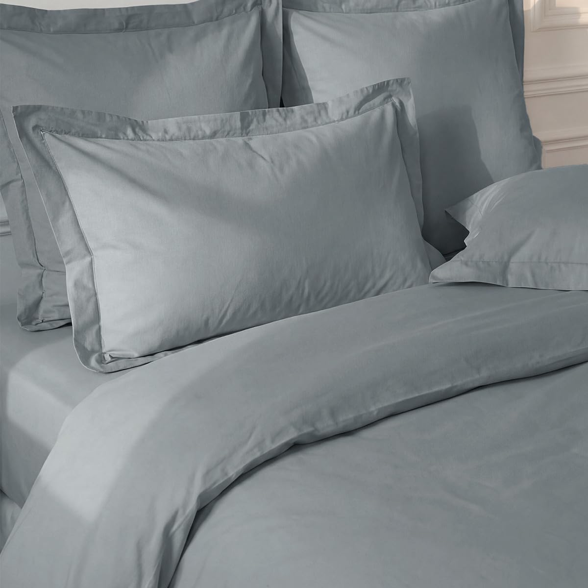 Sensei Maison - Housse de Couette en Percale Coton Soft Percale - 240x220 cm - Galet