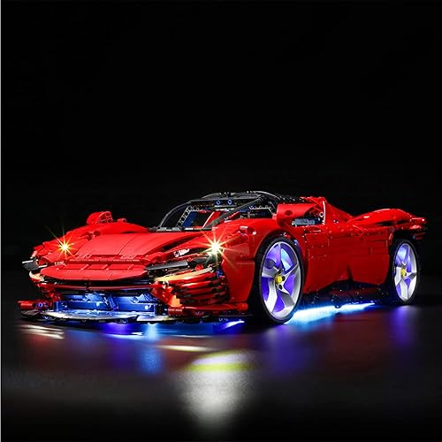 Kit de luces LED compatible con Lego Ferrari Daytona SP3 - Juego de iluminación para modelo Technic 42143 (juego de modelos no incluidos)